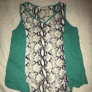 Snakeskin and Teal Tank Top
